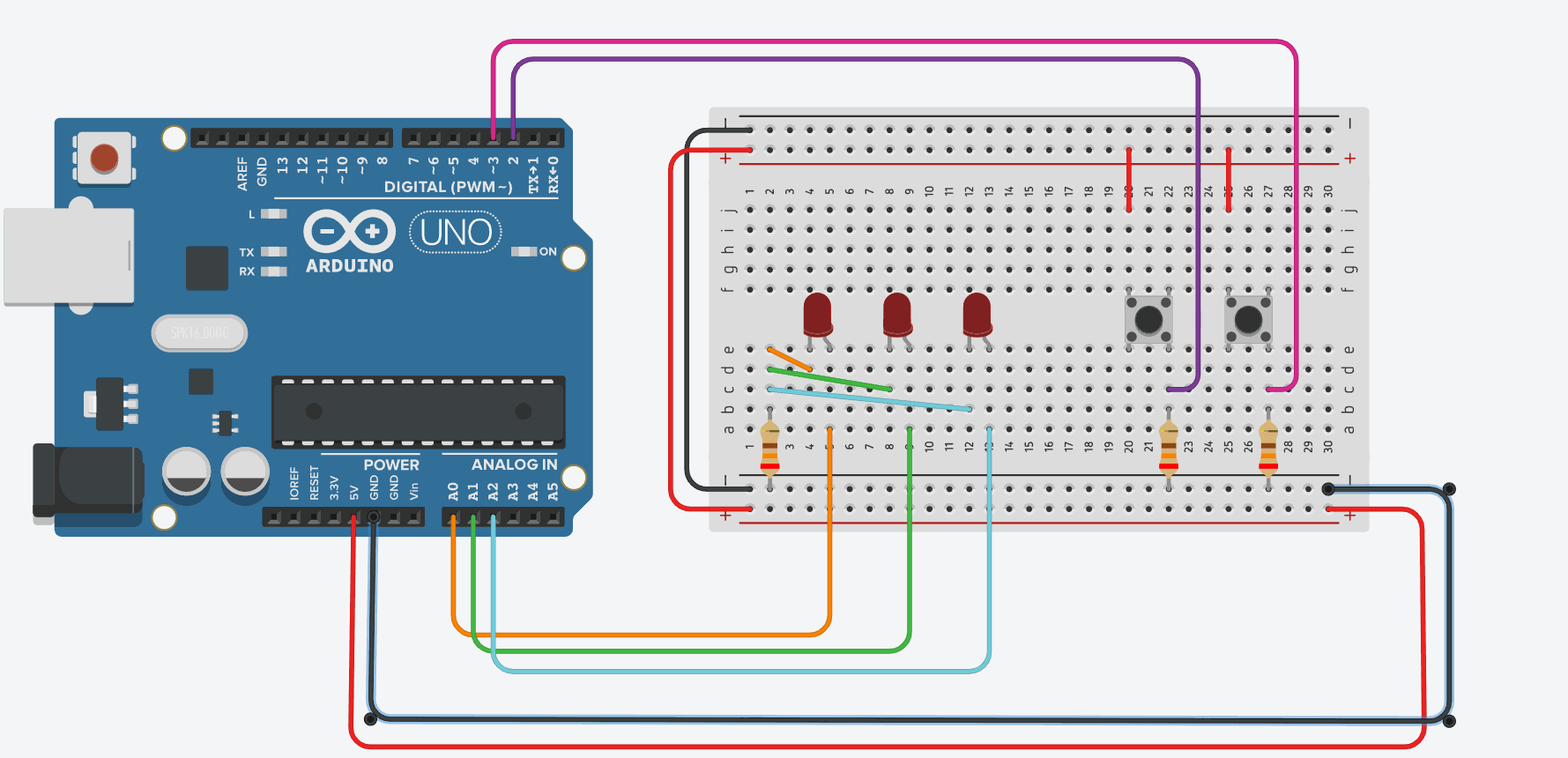 Schematic LEDs + Buttons